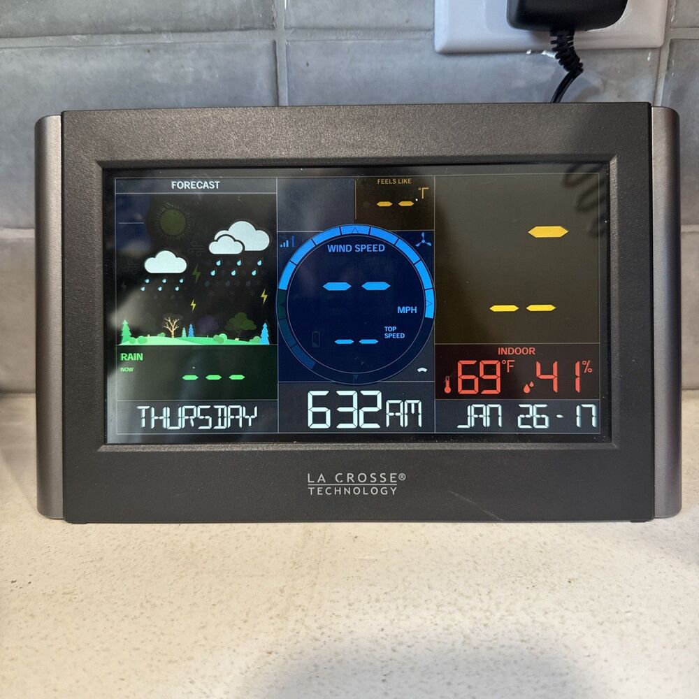 La Crosse C84428 Wi-Fi Color Weather Station w/Power Adapter - Missing Remote
